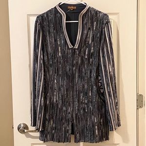 Obstinee By IKA Gray Ribbons & Lace Jacket NWOT